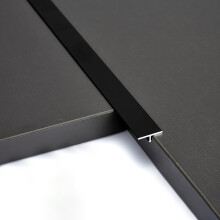 Matte Black Aluminum Floor Transition Strip 35.4in T Style Divider for Doorway Threshold Trim, Smooth Anti‑Trip Design