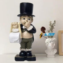 Decorative Toilet Paper Holder Victorian Gentleman Design Resin Bathroom Accessory Figurine