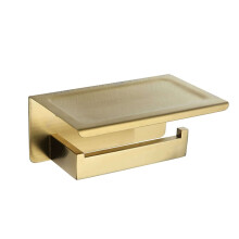 Toilet Paper Holder with Shelf SUS304 Stainless Steel Rustproof Wall Mounted Bathroom Organizer