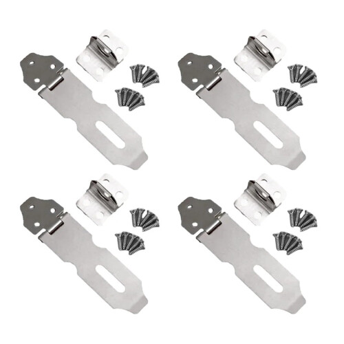 4pcs 2Inch Stainless Steel Door Latch Folding Hasp Lock with 90 AntiTheft Design for Home Security