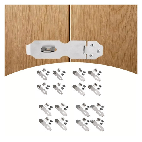 4pcs 2Inch Stainless Steel Door Latch Folding Hasp Lock with 90 AntiTheft Design for Home Security 2