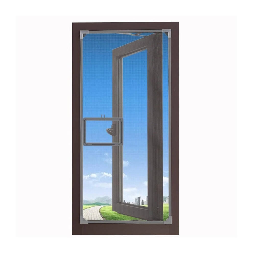 Adjustable Magnetic Window Screen With Black Frame, Diy Removable Fiberglass Mesh For Insect Protection 9771547857136