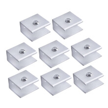 8Pcs Square Adjustable Glass Shelf Brackets, Secure Glass Support, Easy Installation for Cabinets and Furniture