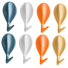 8pcs Adhesive Wall Hooks Hot Air Balloon Design Strong Hold NoTrace Removable for Bathroom and Kitchen