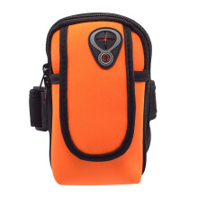 Running Armband with Secure Zipper Pocket and Headphone Jack, Durable PU Phone Holder for Gym Workout