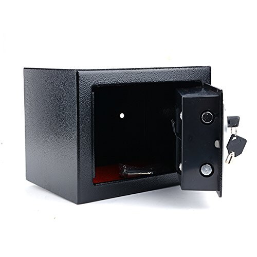 Digital Safe Box with Keypad Access and Hidden Override Lock, Solid Steel Wall Mount, Blue 8.9'x6.5'x6.5' 2
