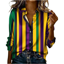 Funnyl Outfit for Women Casual Printed Shirt-Turquoise XXXL