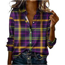 Funnyl Outfit for Women Casual Printed Shirt Holiday-Lavender L