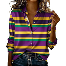 Funnyl Outfit for Women Casual Printed Shirt-Dark Green XXL