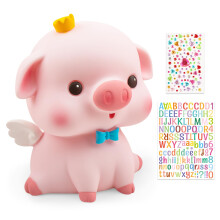 Cute Plastic Piggy Bank for Kids with Crown, Coin Savings Gift for Girls Boys Birthday