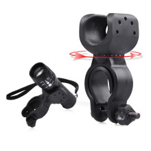 360 Adjustable Bike Light Mount with Anti‑Slip Rubber Grip and Quick Release Handlebar Clip – Black