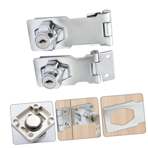 Heavy Duty Keyed Hasp Lock for Cabinets Doors and Boxes Durable Stainless Steel Security Latch 2