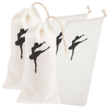 4pcs Ballet Shoe Bag with Large Capacity and Secure Drawstring Closure, Durable Canvas for Girls