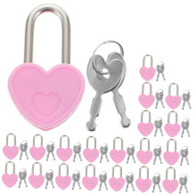 20 Sets Heart Shaped Padlock with Key for Diary, Luggage, Jewelry Box and Gift Use