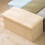Khaki L Folding Fabric Storage Ottoman 48x30x30 cm 2