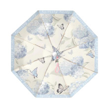 Compact Folding Umbrella, Large Windproof Travel Umbrella for Two People with 8 Rib Fiberglass Frame and QuickDry Canopy