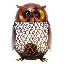 Vintage Owl Piggy Bank Metal Coin Bank with Durable Design for Saving Money and Home Decor