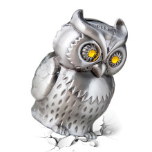 Retro Zinc Alloy Owl Coin Bank Metal Piggy Bank Hand Painted Durable Decorative Money Jar for Home Office