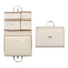 6 in 1 Packing Cubes for Travel, Waterproof Luggage Organizer Set with MultiCompartments, Foldable Beige Bags
