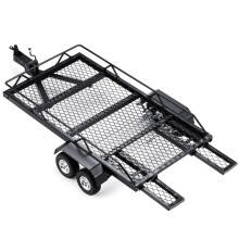 RC Trailer with Adjustable Baffle and Durable Metal Hitch Mount for 1/18 1/24 Crawler Axial SCX24 TRX4M