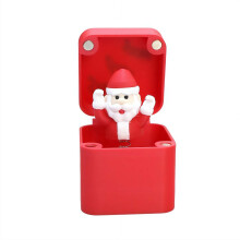 Funny Christmas Gift Prank Box Santa Reindeer Snowman Middle Finger 3D Printed White Elephant Gift Red B