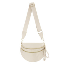 Oversized Crossbody Fanny Pack for Women, Water‑Resistant Nylon Belt Bag with Multiple Pockets, Beige