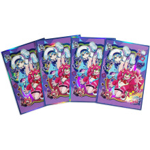 100PCS Holographic Anime Art Trading Card Sleeves Japanese Size 63x90mm Laser Deck Protectors