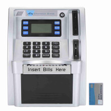 Electronic ATM Piggy Bank with Password Lock and LCD Screen, Self‑Rolling Bill Money Saving Box for Kids