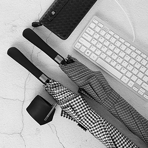 Travel Umbrella with Large Coverage Canopy, Long Handle Comfort Grip, Lightweight Compact Design 1