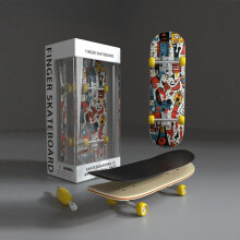 Professional Fingerboard Mini Skateboard for Kids with Smooth Bearing Wheels and Graffiti Style Deck