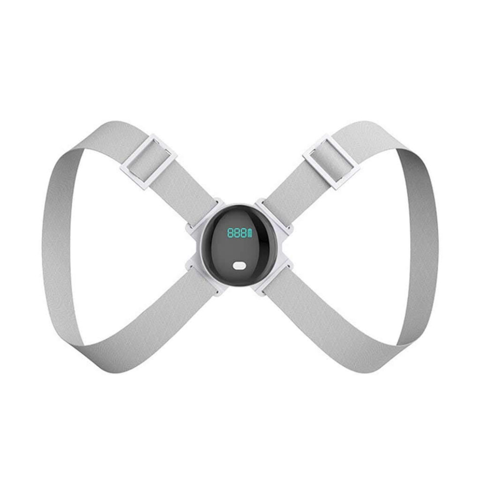 Black Smart Posture Corrector With Lcd Display, Adjustable Back Brace For Hunchback Support,