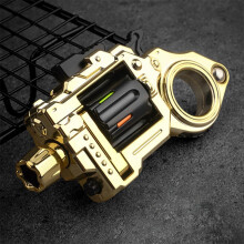 Metal Fidget Gun Spinner 5in1 Alloy Fidget Toy for Adults, Quiet Click, Durable Metal, Gold with Target