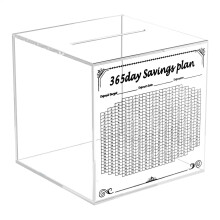 Clear Acrylic Piggy Bank for Adults Kids, Break‑to‑Open Money Saving Box, Transparent Durable Design