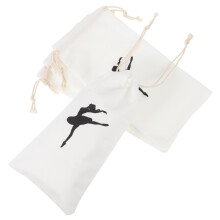 4pcs Canvas Ballet Shoe Bag for Girls, Durable Drawstring Dance Shoe Pouch for Women Storage