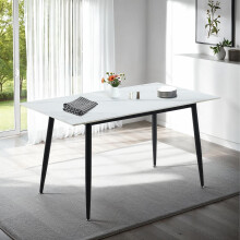 Fenton Dining Table - White Marble Stone Effect