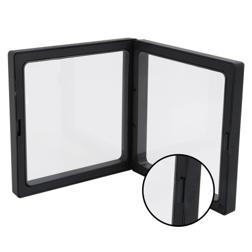 25PCS Floating Display Case 4.3x4.3 Inch Black 3D Coin Display Frame DualSided Clear Dustproof Set 2