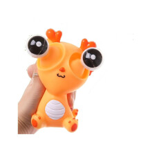 Cute Panda and Dragon Stress Relief Squeeze Fidget Toy, Funny Eye Popping Design, Orange Durable PVC