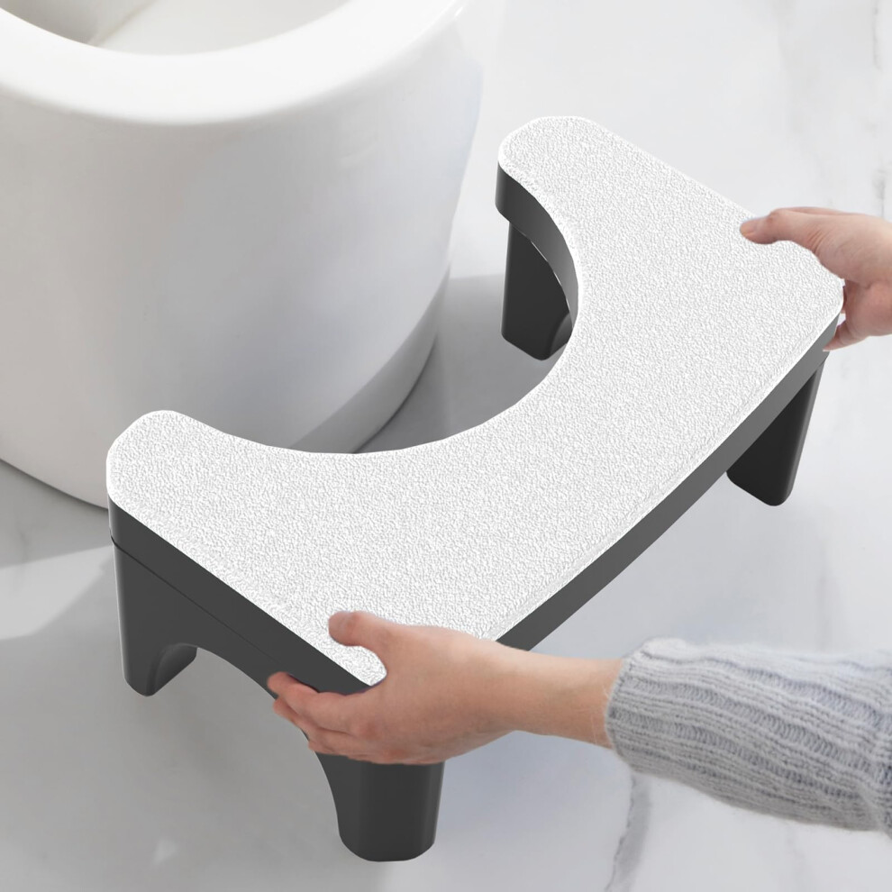 White Toilet Stool For Adults 7 Inch Detachable With Nonslip Stable Base For Bathroom