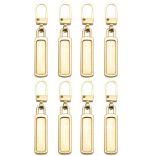 Gold Zipper Replacement Pulls 8PCS Metal Pull Tabs Snap On Design for Luggage Bags Jackets Backpacks