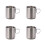 Pack Of 4 Rustproof 304 Stainless Steel Cups-Silver 150ml 1