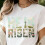 Soft Cotton He Is Risen Graphics Printed Short-Army Green L 5