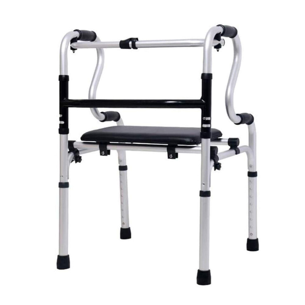 Folding Rollator Walker with Seat for Seniors, 3 in 1 Lightweight Aluminum Mobility Walker with Wheels, Adjustable Height, 400 lbs Capacity