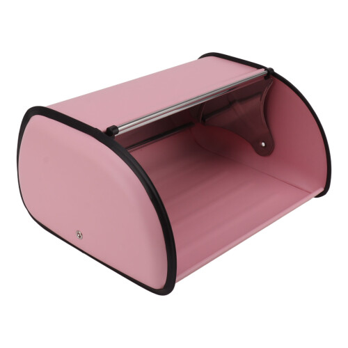 Pink Mirror Glow Roll Top Bread Box Countertop