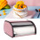 Pink Mirror Glow Roll Top Bread Box Countertop 14