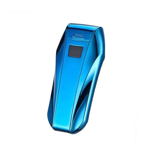 Rechargeable Electric Lighter with Touch Control Ignition, Windproof Dual Arc Plasma, Smart Battery Display Blue