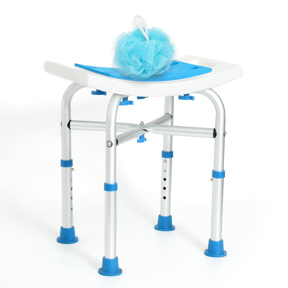 Heavy Duty Shower Chair 500lb Capacity for Elderly, Adjustable Bath Seat with NonSlip Feet, Tool Assembly