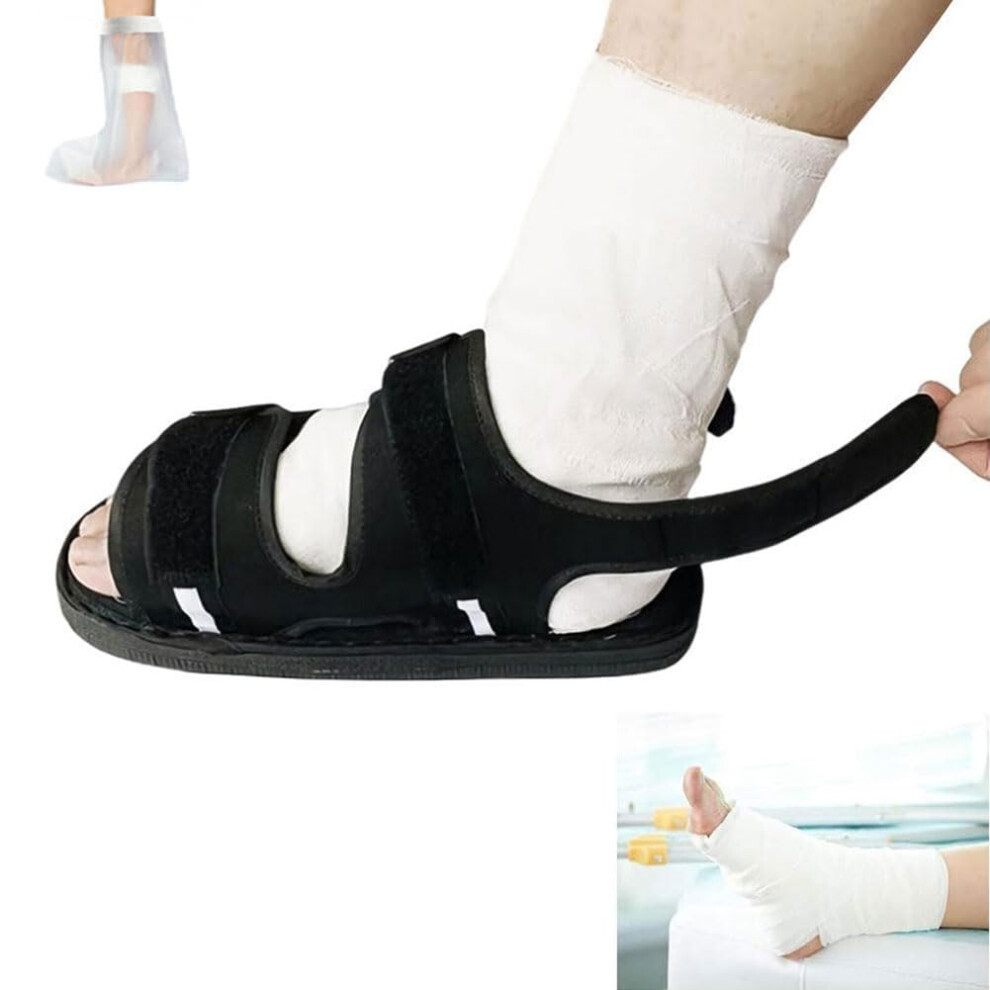 Post Op Shoe for Broken Foot Adjustable Strap Fit Open Toe Breathable Design NonSlip Sole Lightweight Support