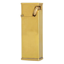 Vintage Brass Kerosene Lighter for Men, Windproof Refillable Copper Design, Reliable Flame Ignition, Gold