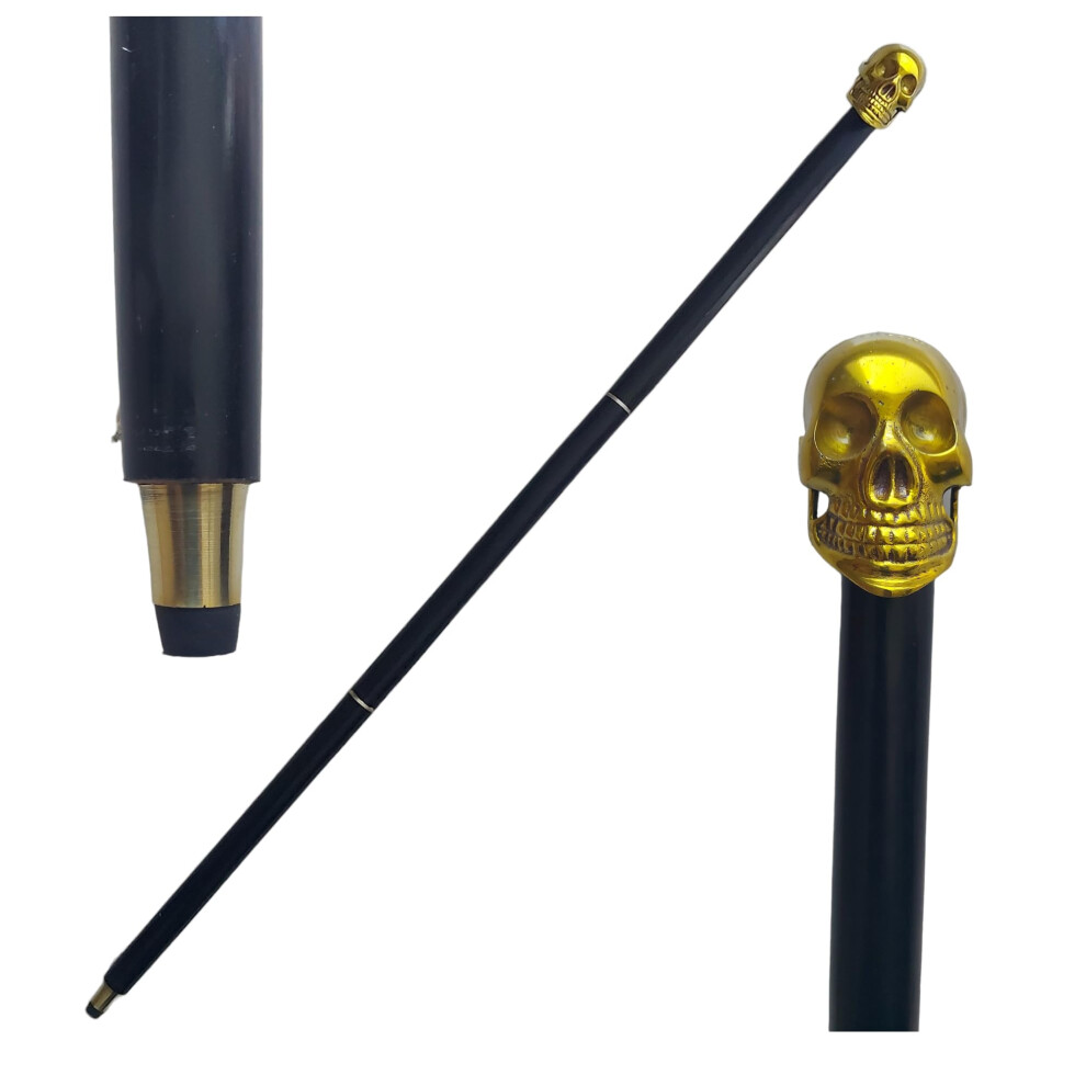 Brass Skull Handle Walking Cane Unisex Sheesham Wood Stick with Ergonomic Comfort Grip and Durable Support