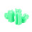 5PCS Silicone Rod Fixed Ball Fastener Green 15